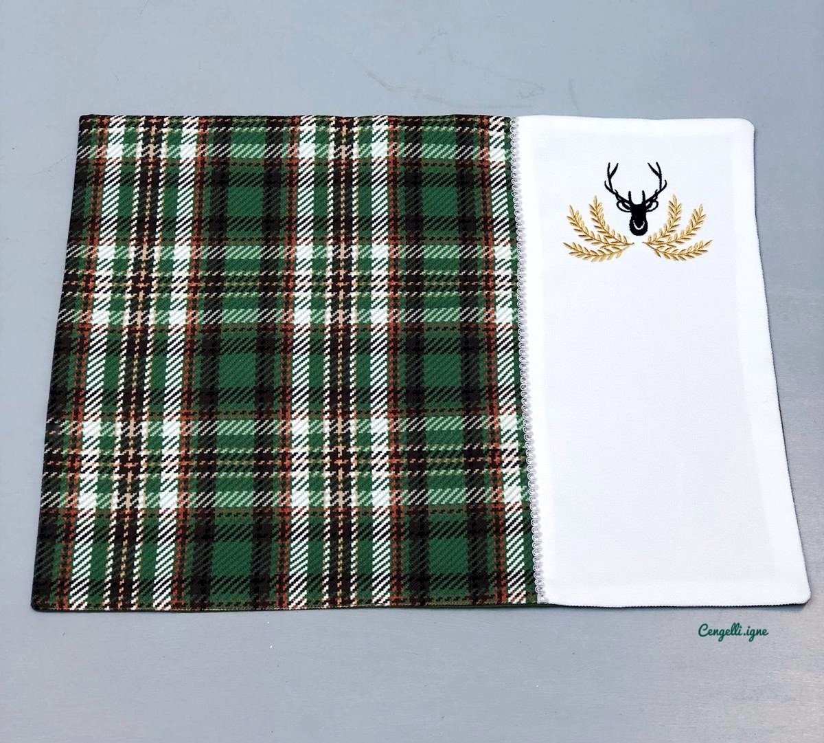 Geyikli Amerikan Servisi (Yeşil Ekose)