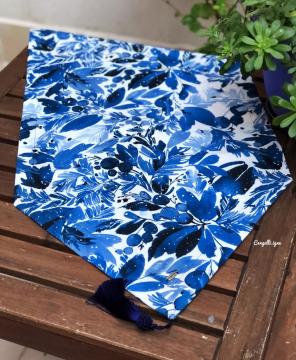 Suluboya Ladin Yaprağı Desenli Runner