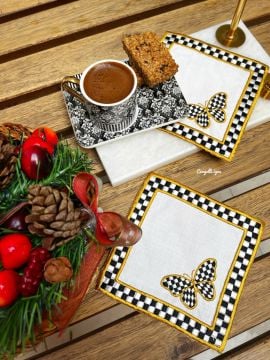 2\'li Gold Kelebek Kokteyl peçete