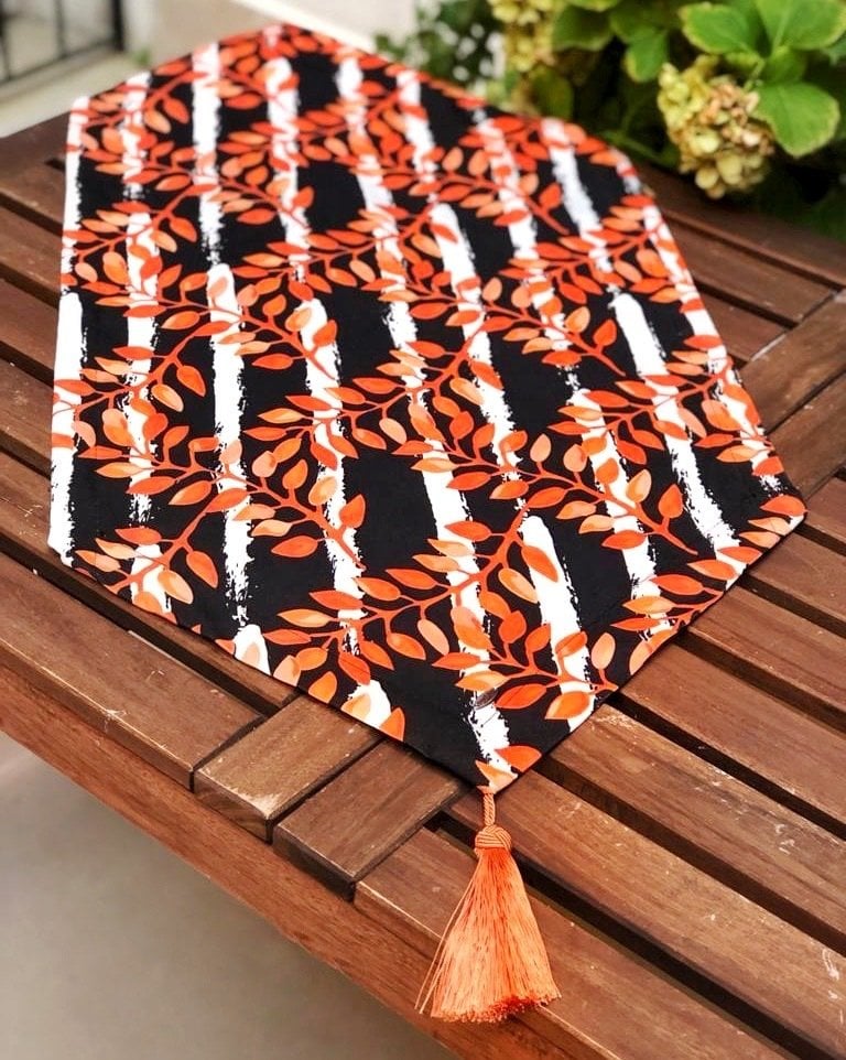 Sonbahar Yaprak Desenli Runner