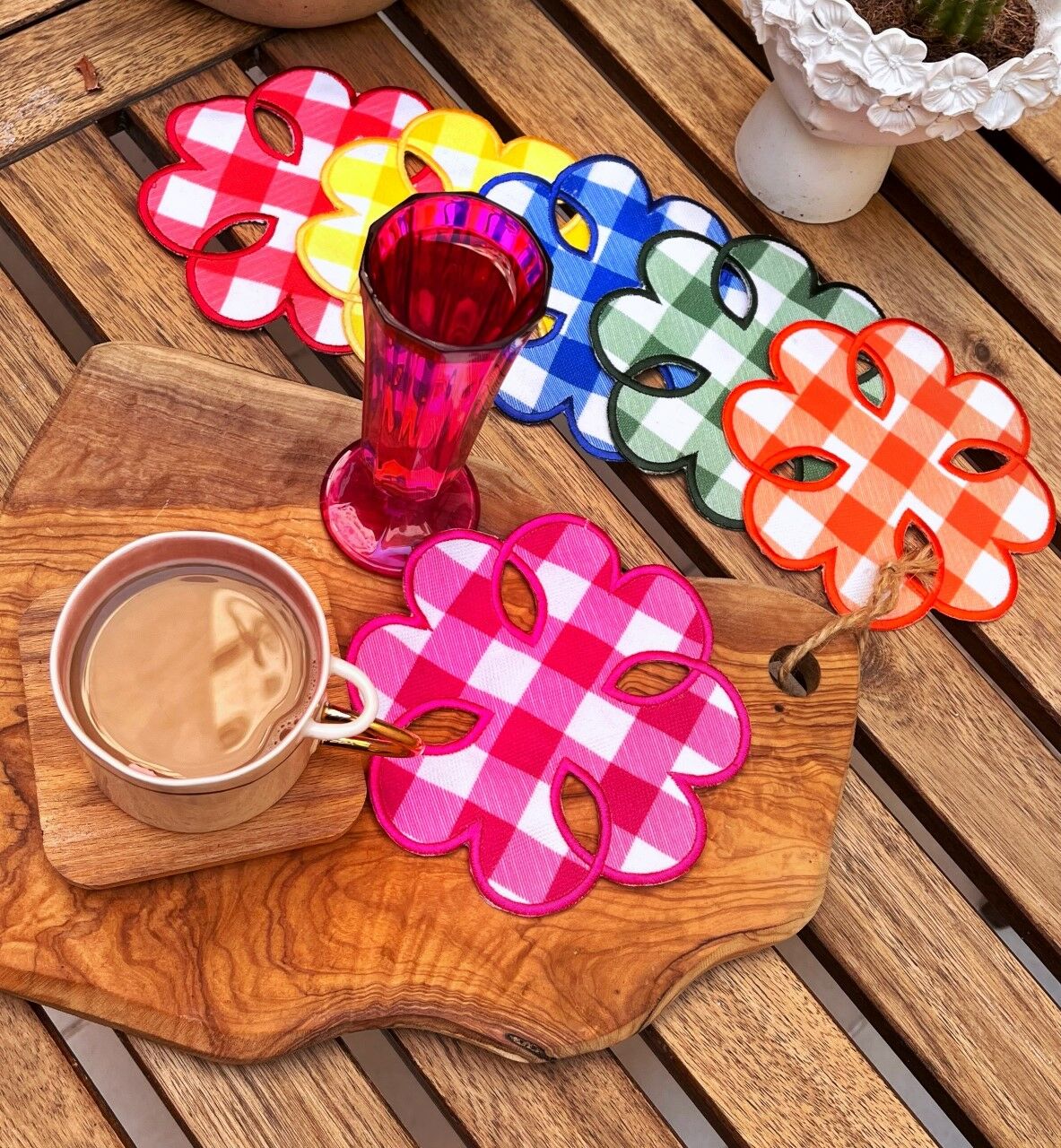 6\'Lı Renkli Pötikare Kokteyl Peçete