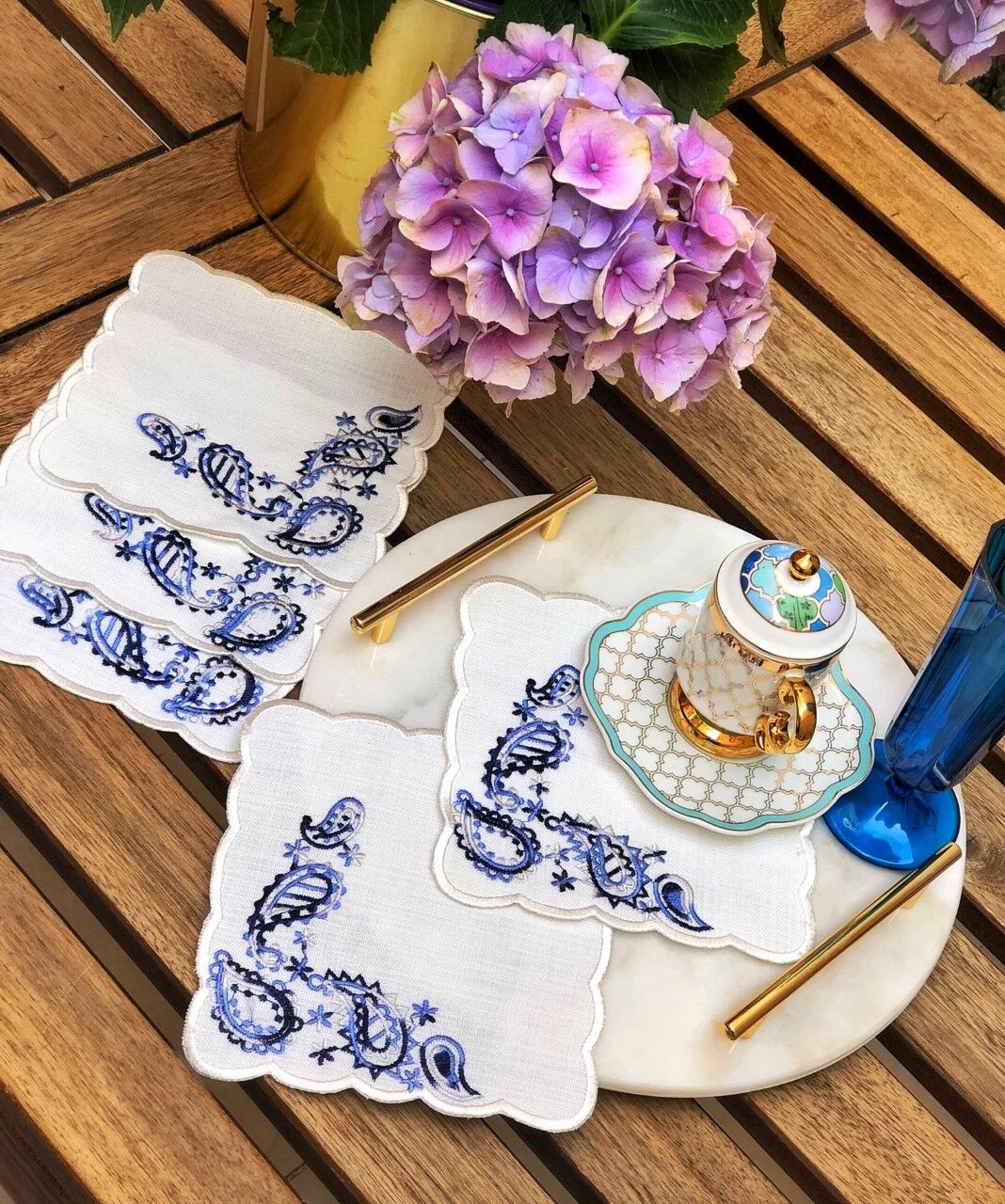 6\'Lı Beyaz İşi Kokteyl Peçete