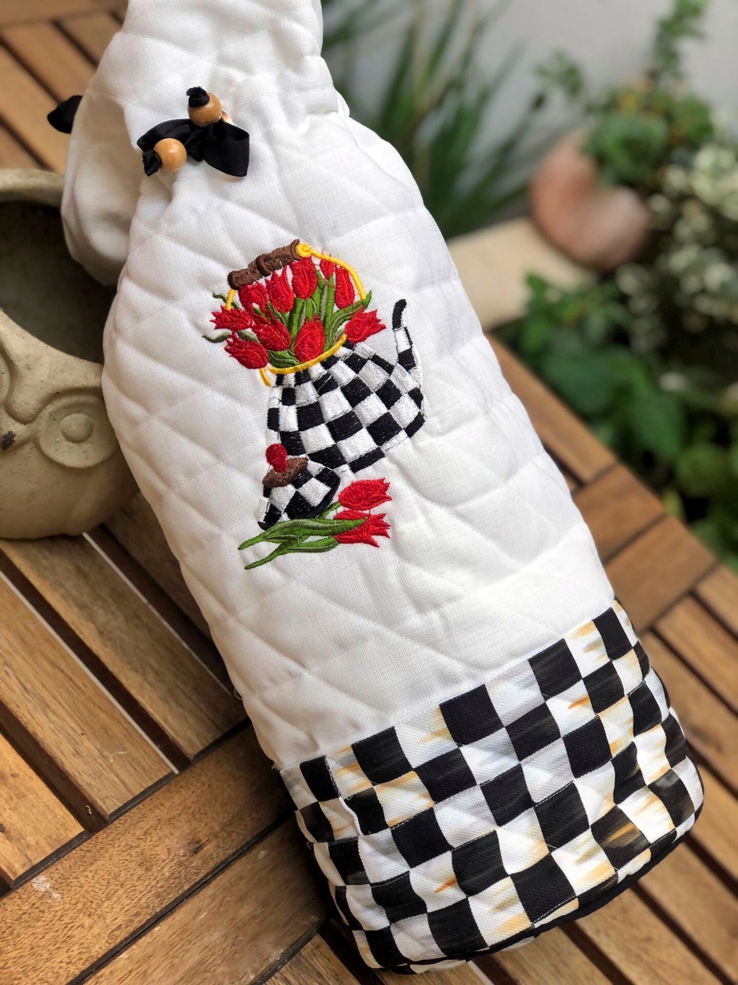 Kırmızı Vazo Lale Poşetlik