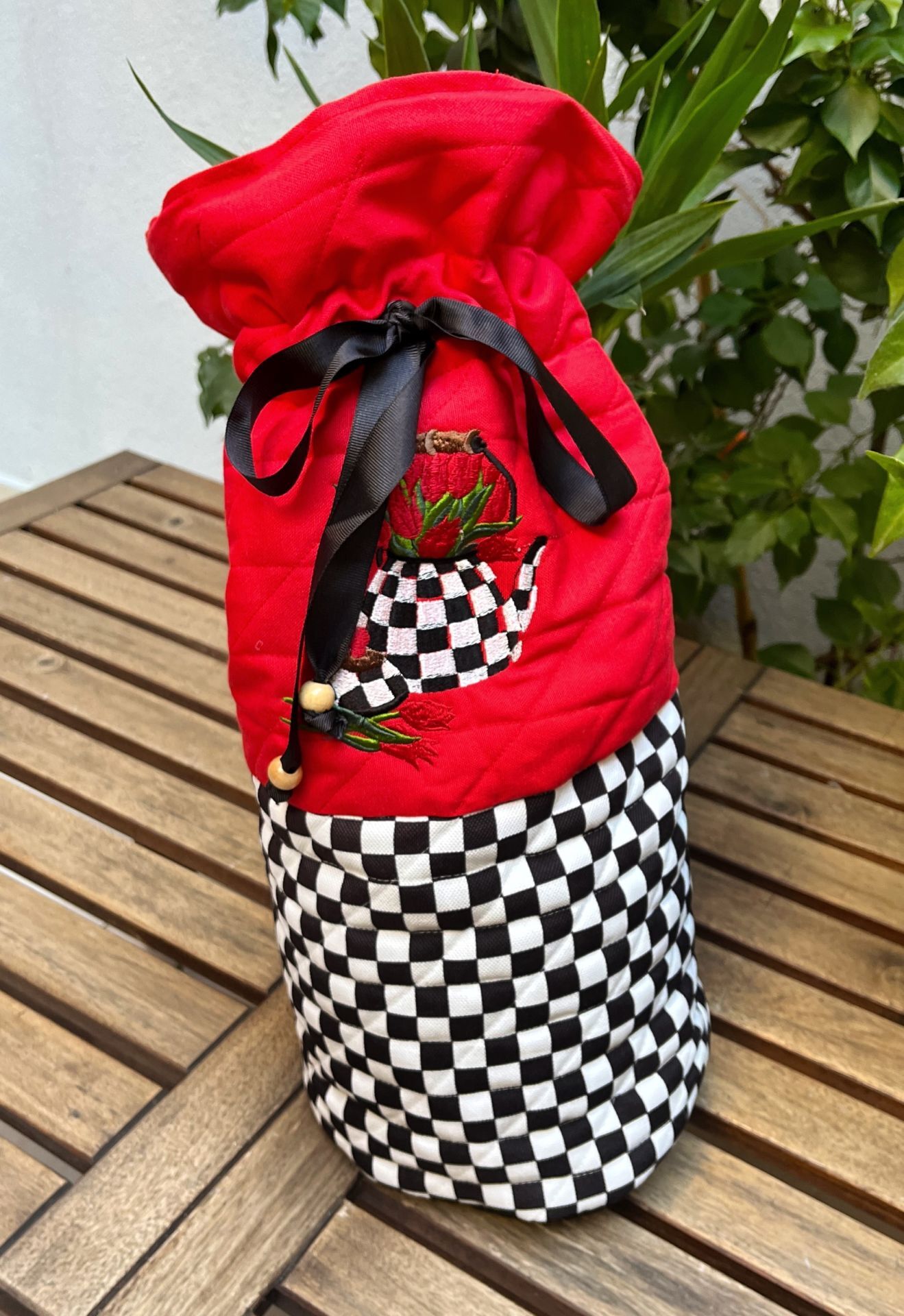 Dama Kırmızı Vazo Lale Poşetlik