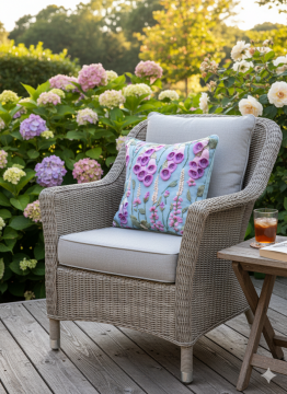 Zambak Desenli Kırlent (Kare)