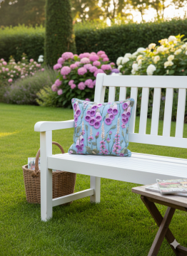 Zambak Desenli Kırlent (Kare)