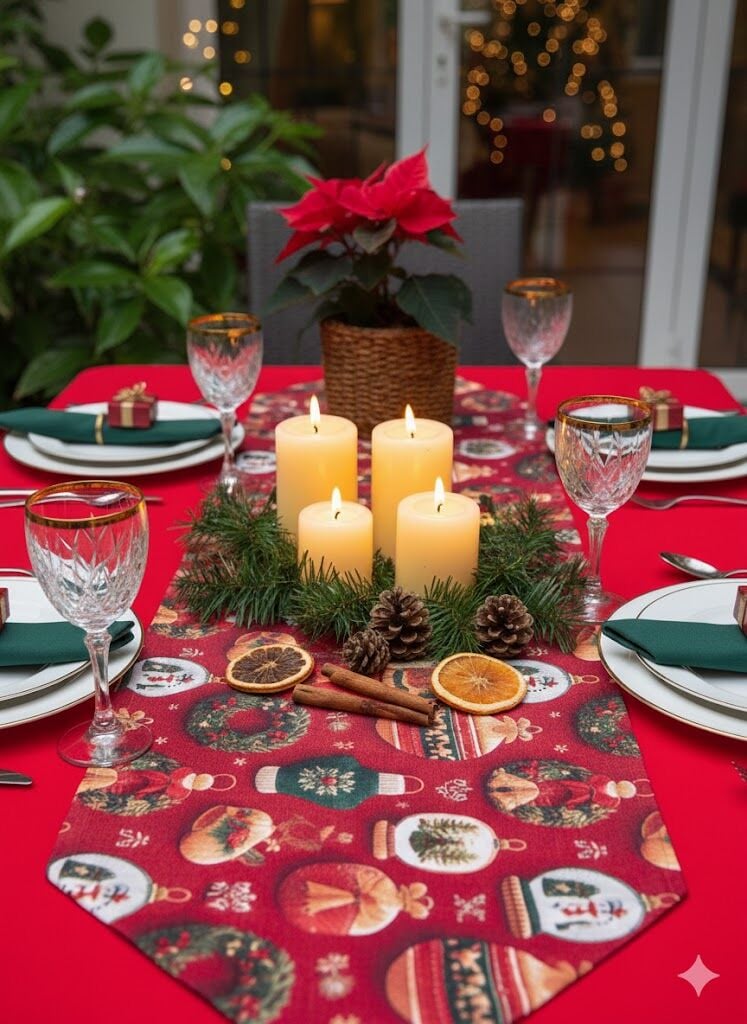 Kış Masalı Süslemeli Runner