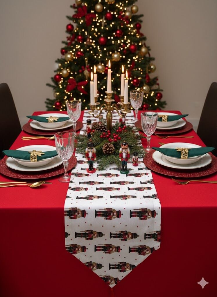 Fındıkkıran Rüyası: Noel Temalı Şık Masa Runnerı