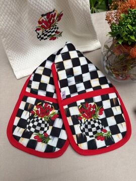 Courtly Check Esintili Fırın Uzun Tutacak