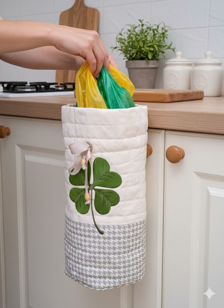 Yonca Nakışlı Kapitone Poşetlik