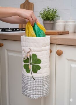 Yonca Nakışlı Kapitone Poşetlik