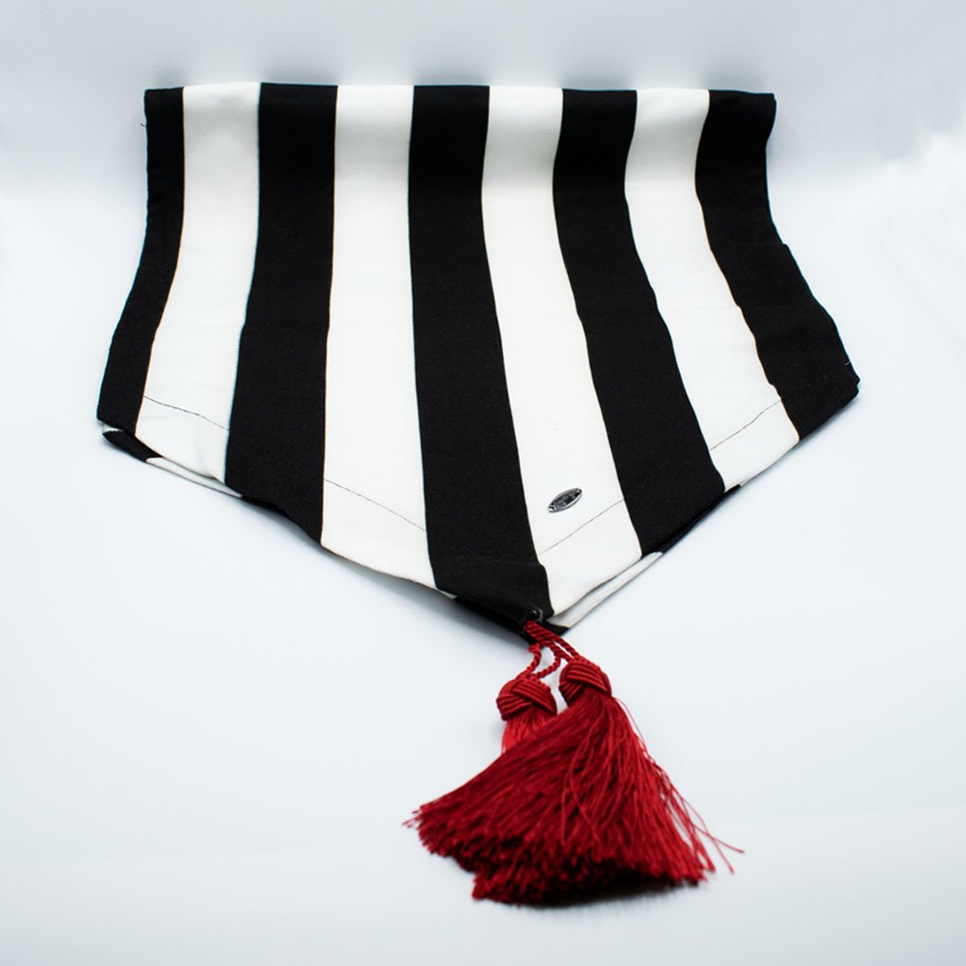 Siyah Beyaz Çizgili Runner