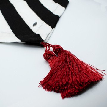 Siyah Beyaz Çizgili Runner