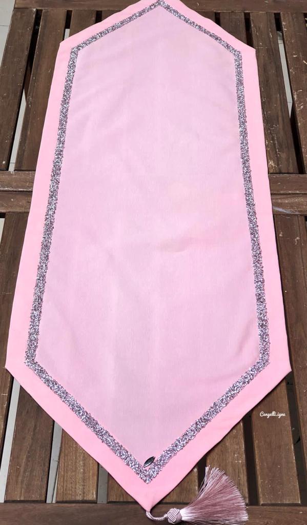 Parıltılı Pudra Rengi Runner