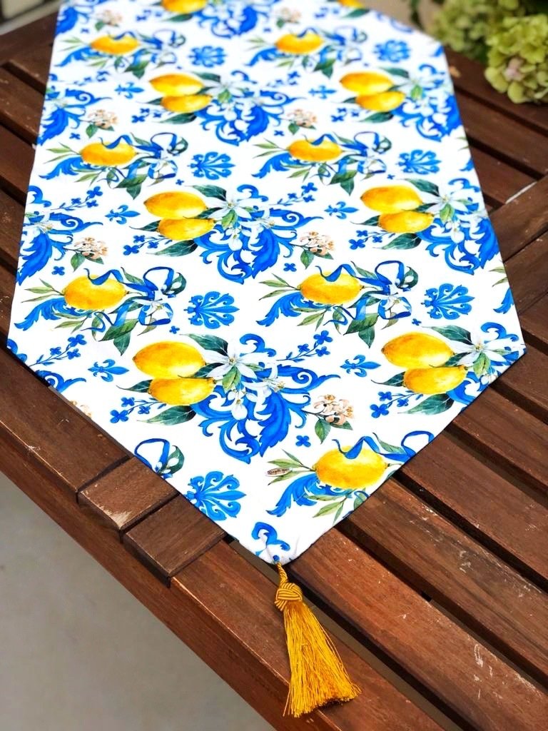 Barok Limon Desenli Runner