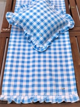 Buz Mavi Küçük Potikare Fırfırlı Runner