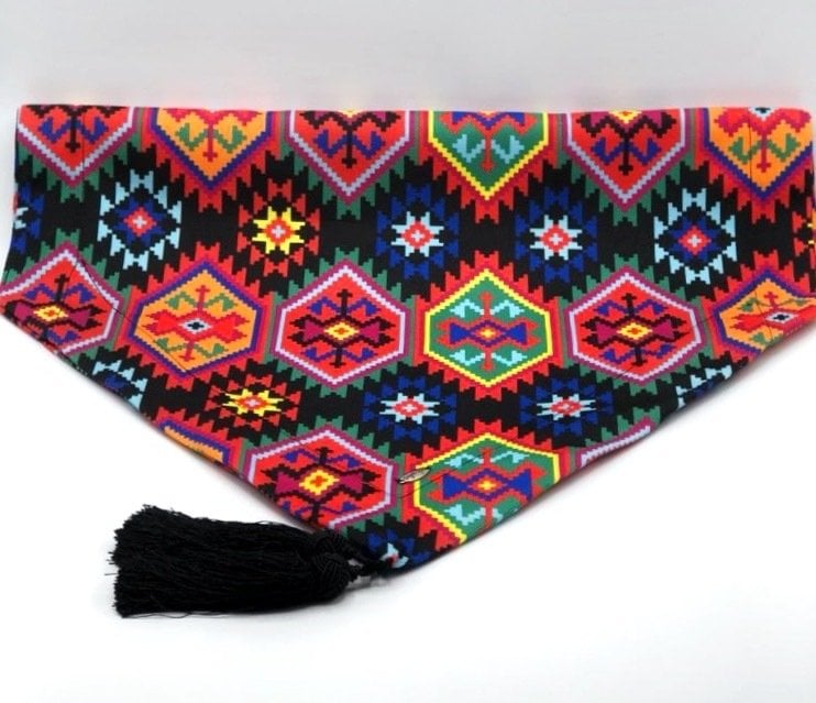 Geometrik Kanaviçe Patchwork Runner