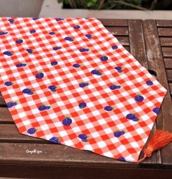 Turuncu Pötikare Üzeri Dut Desenli Runner